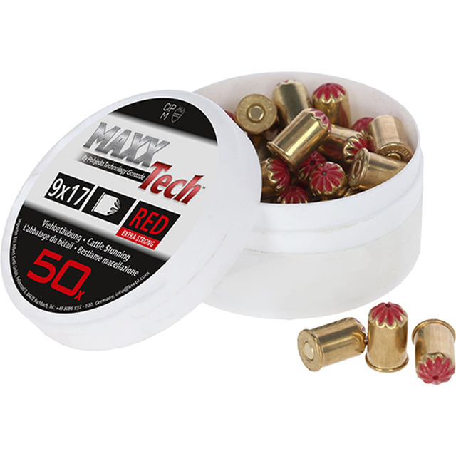 Kartuschen, Grossvieh, 50 Stück 9 mm, rot