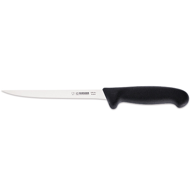 Fischfiletiermesser, schwarz 18 cm, schmal, leicht flexibel