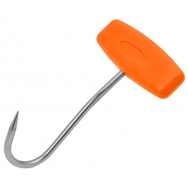 Crochet à main manche orange, inox