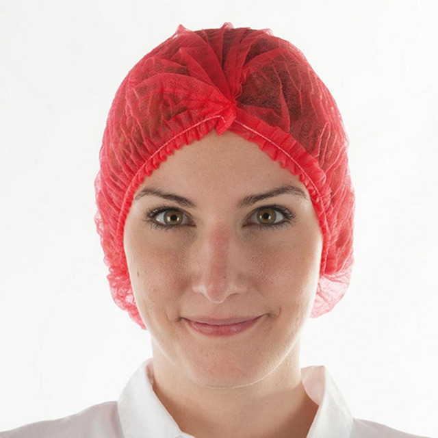 Bonnet jetable, 100 pcs. clipé, rouge