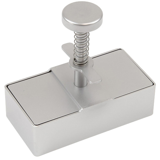 Hamburgerpresse, rechteckig, Edelstahl 10 x 4 cm