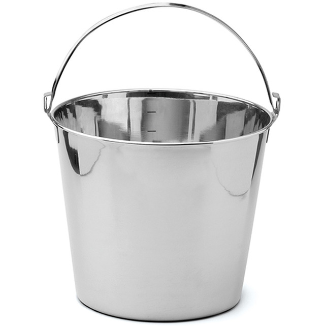 Edelstahleimer, 12 L 30 x 30 x 27 cm, mit 1-Liter Skalierung