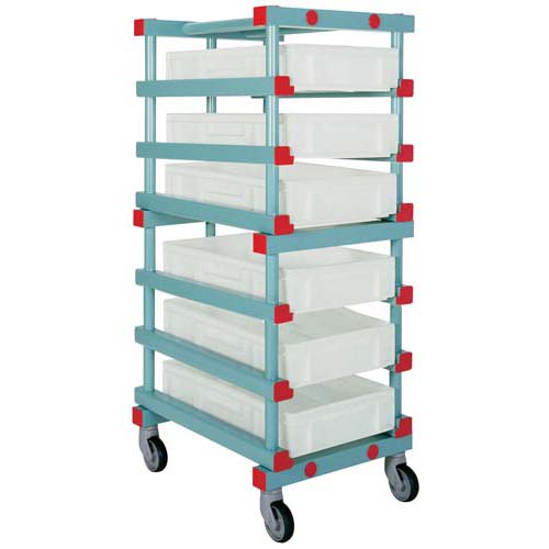 Chariot REA, RE6 54x66x136cm, baquets gris, 60x40x12cm